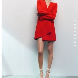 Zara red blazer dress